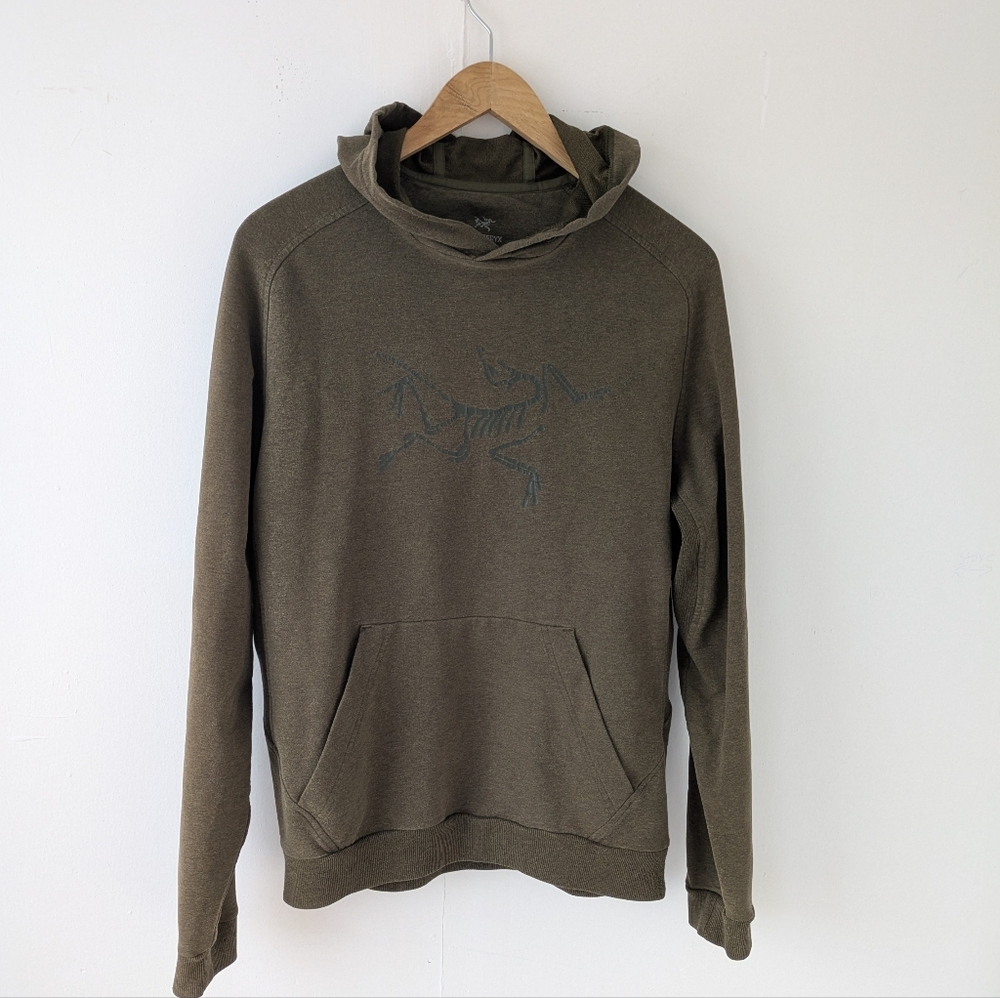 2016 Arc’teryx Archaeopteryx Logo Pullover Hoodie Olive Green Size Medium
